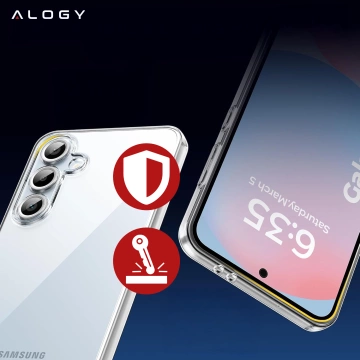 Etui do Samsung Galaxy S24 FE obudowa ochronna na telefon Alogy HybridShield™️ Case Przezroczyste + szkło hartowane