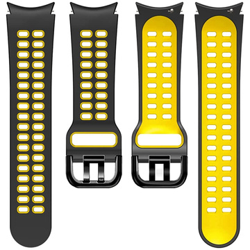 Alogy Softband Sportarmband Smartwatch Rubber für Samsung Galaxy Watch 4/5 40/42/44/45mm Schwarz & Gelb