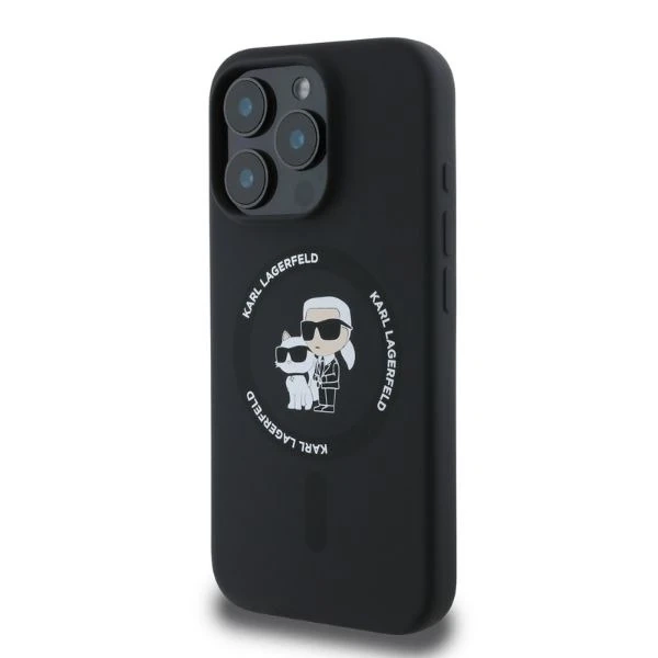 Karl Lagerfeld Hülle für iPhone 16 Pro Max 6,9" Schwarz MagSafe Hardcase Silikon Karl
