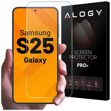 Etui Przezroczyste do Samsung Galaxy S25, Podwyższone Krawędzie, Idealne Dopasowanie, PC + TPU, Alogy HybridShield™ Case + SZKŁO HARTOWANE