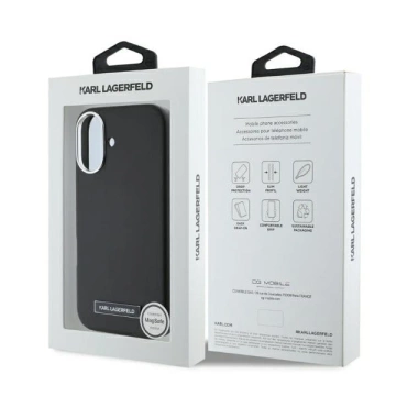 Etui Karl Lagerfeld do iPhone 16 6.1" Czarny MagSafe Hardcase FW Metal Plate 