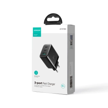 Joyroom 2x USB-C USB-A 32W Schnellladegerät - Schwarz