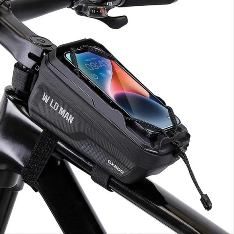 WILDMAN GX200 2L Fahrradrahmentasche Schwarz Handyhalterung