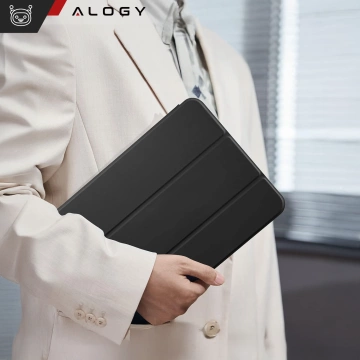 Etui magnetyczne 360 do Apple iPad 10.9” 10 / 2022 / 11” 11 / 2025 Alogy Magnetic 360 Case obudowa ochronna na tablet Czarne + Szkło