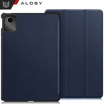 Etui do Lenovo Tab K11 / K11E 11” M11 10.95" TB330FU / TB330XU / TB331FC Book Case Cover z klapką obudowa futerał pokrowiec Alogy Granatowe + Szkło + Rysik