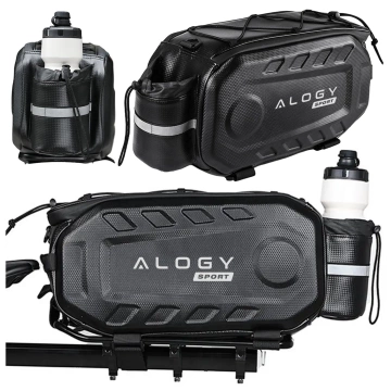 Torba sakwa rowerowa na bagażnik 17l kufer tylna wodoodporna czarna Alogy Sport RoadGear™ Czarna
