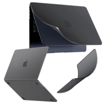 Etui do Apple MacBook Air 13.6 M2 / M3 / M4 (2022, 2023, 2024, 2025) - elastyczna, matowa obudowa ochronna, smukła i odporna na zarysowania – Alogy AirGuard™ Czarny