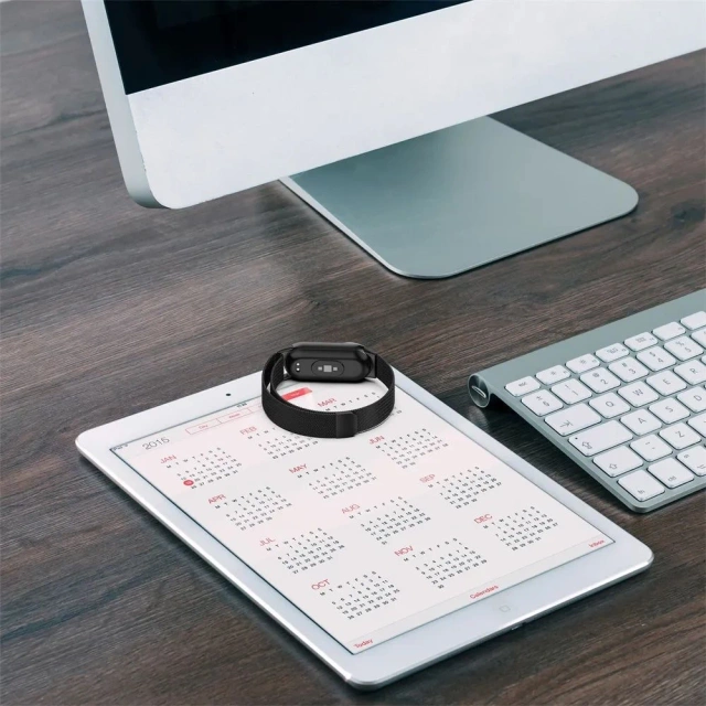 Pasek bransoleta stalowa Milaneseband do Xiaomi Smart Band 8/ 8 NFC Black