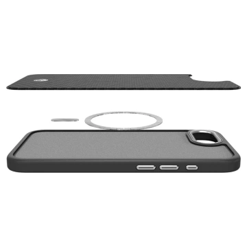 Etui für iPhone 16e Spigen Enzo Aramid Mag MagSafe Mattschwarz