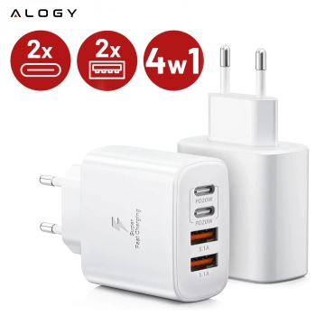 HUB-Splitter Alogy-Adapter für Computer-Laptop mit USB-C auf 3x USB-A 2.0 1x USB-A 3.0 Grau