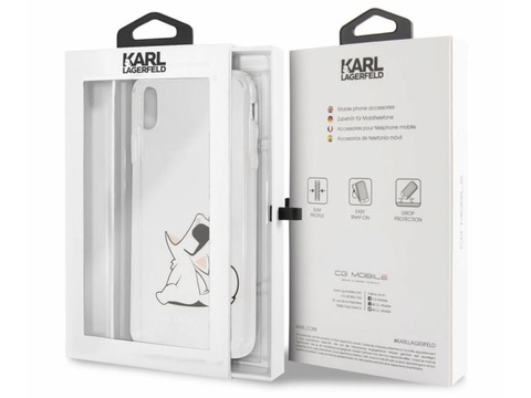 Etui Karl Lagerfeld Choupette für Apple iPhone XS Max Clear