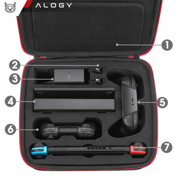 Koffer Koffer Koffer Tasche für Nintendo Switch OLED Zubehör 21 Spiele Alogy Wasserdicht mit Riemen Schwarz