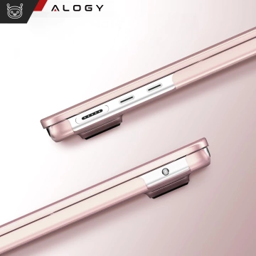 Etui do Apple Macbook Air 13.6 - M2/M3 2022/2023/2024/2025 Alogy AirGuard™ Elastyczna obudowa Matowa Przezroczysty Różowy