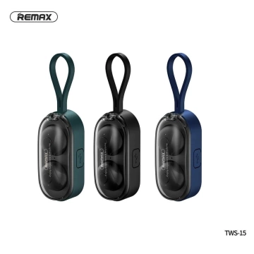 Słuchawki bezprzewodowe Bluetooth REMAX TWS-15 z stacją dokującą w smartbandzie