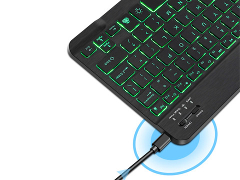 Klawiatura Bezprzewodowa Alogy RGB LED RGB Bluetooth iOS/Android/Windows podświetlana Czarna