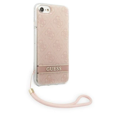 Guess Handyhülle für iPhone SE 2022 / SE 2020 / 7/ 8 pink/pink Hardcase 4G Print Strap