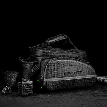 Torba rowerowa Rockbros A6-6 na bagażnik 35 l z rozkładanymi kieszeniami - czarna