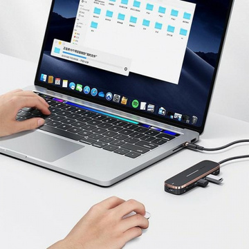 USAMS Adapter HUB 3xUSB USB-C HDMI Czarny/Schwarz SJ578HUB01 (US-SJ578)