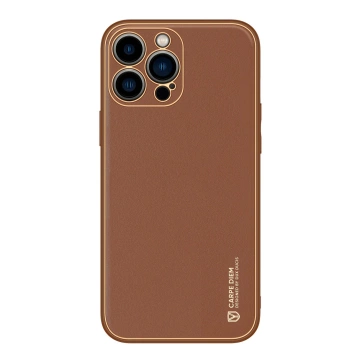 Dux Ducis Yolo etui iPhone 14 Pro elegancki pokrowiec ze skóry ekologicznej brązowy