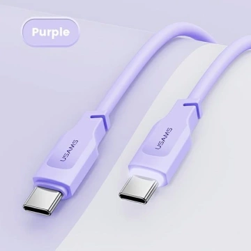 Kabel USMAS USB-C na USB-C PD Fast Charging 1.2m fioletowy