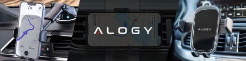 Uchwyt samochodowy na telefon szybę kratkę kokpit deskę do samochodu auta do telefonu 7" Alogy 3w1 Czarny