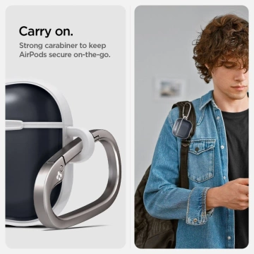 Etui do Apple AirPods 4 Spigen Classic C1 Graphite + Karabińczyk