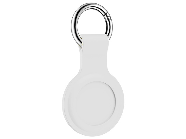 Silikonhülle Alogy Schlüsselanhänger mit Karabiner für Apple AirTag White