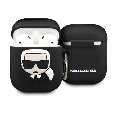 Karl Lagerfeld KLACCSILKHBK AirPods Cover czarny/schwarz Silikon Ikonik