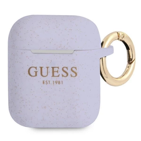 Guess GUA2SGGEU AirPods decken purpurowy/lila Silikon-Glitter ab