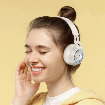 HOCO W50 Bluetooth-Kopfhörer mit RGB-Hintergrundbeleuchtung und Katzenweiß