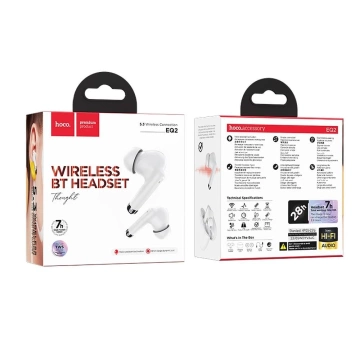 Słuchawki Hoco EQ2 TWS Białe Bluetooth 5.3 Etui 7h Czasu Pracy