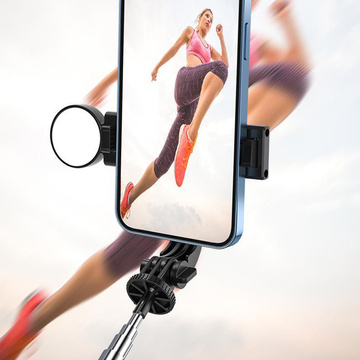 Selfie-Stick Handyhalter Stativring LED-Stativ mit Bluetooth-Fernbedienung Schwarz