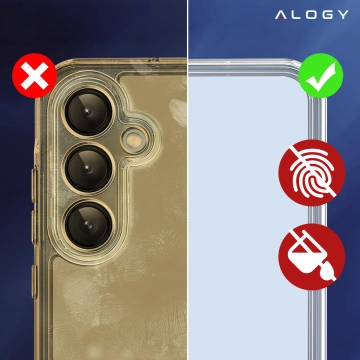 Etui do Samsung Galaxy S24 FE obudowa ochronna na telefon Alogy HybridShield™️ Case Przezroczyste + szkło hartowane