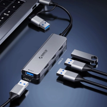Hub USB-A/USB-C Orico YSA2-U3 7w1 1x USB 3.0 + 6x USB 2.0 Szary