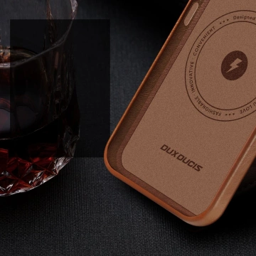Etui Dux Ducis Naples do iPhone 14 Pro Max magnetyczny skórzany pokrowiec MagSafe brązowe