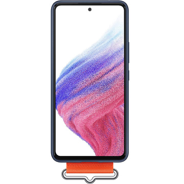 Original Samsung Silikon Cover Strap Hülle für Samsung Galaxy A53 5G Marineblau