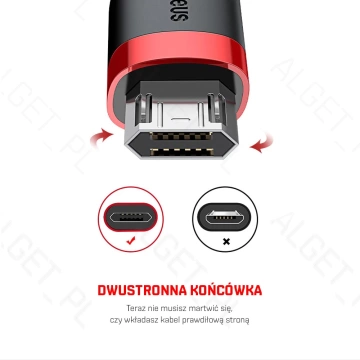 Baseus Cafule Micro-USB 1.5A Nylonkabel 200cm Rot