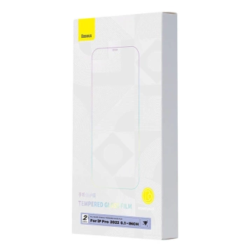 Gehärtetes Glas 0,3 mm Baseus Crystal für iPhone 14 Pro (2 Stück)