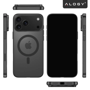 Etui do Apple iPhone 17 Pro – matowa obudowa do MagSafe z ochroną obiektywu, smukłe i odporne na zarysowania, idealne dopasowanie – Alogy Skinny MatteCase™ Czarne + 2x Szkło hartowane