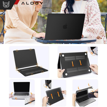 Etui do Macbook Air 15 M2 2023 / M3 2024 (A2941,A3114)  Case obudowa pokrowiec matowe Alogy Hard Cover Czarne