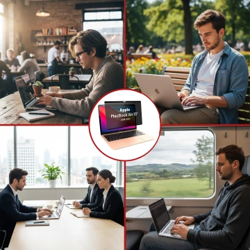 Magnetyczna folia prywatyzująca do MacBook Air 13" 2018–2021 – ochrona prywatności, łatwy montaż, pokrowiec do przechowywania, redukcja odblasków – Alogy SecureView™