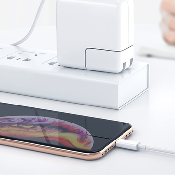 1 m schnelles USB-A-zu-Lightning-zu-Apple-Kabel Weiß