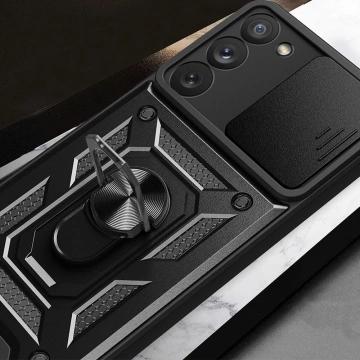 Etui Hybrid Armor Camshield do Samsung Galaxy S23+ pancerny pokrowiec z osłoną na aparat niebieskie