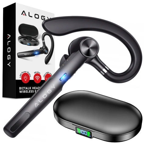 Kabelloses Headset für Bluetooth 4.0-Anrufe, Auto-Headset mit Display V8 Schwarz