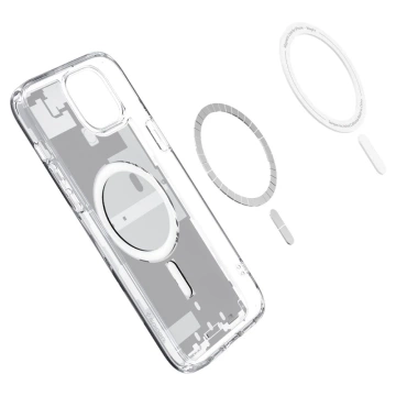 Etui Spigen Ultra Hybrid Mag MagSafe für Apple iPhone 15 Plus Zero One Weiß