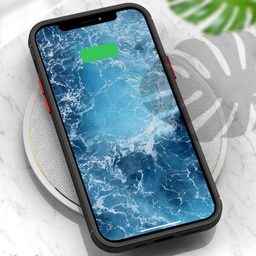 Etui do Apple iPhone 13 Mini obudowa Alogy Hybrid Mag Case do MagSafe z ochroną aparatu matowe czarne + Ładowarka Qi
