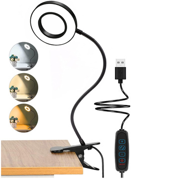 Lampe flexibler Ring Lampe Alogy Clipring für Schreibtisch flexible Universalfernbedienung USB Schwarz