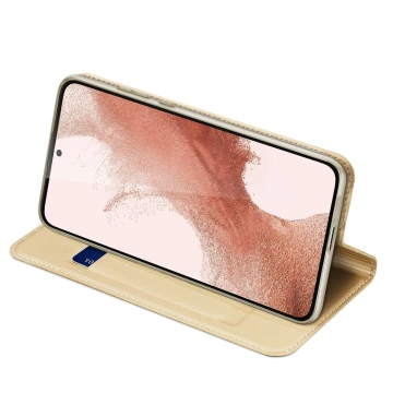 Dux Ducis Skin Pro Schutzhülle für Samsung Galaxy S23 Flip Card Wallet Stand Gold