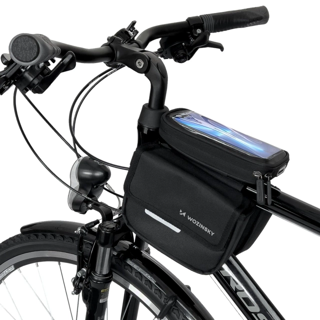 Wozinsky Fahrradrahmentasche Fahrradtasche wasserdichte Handyhülle 1,5l Schwarz (WBB26BK)