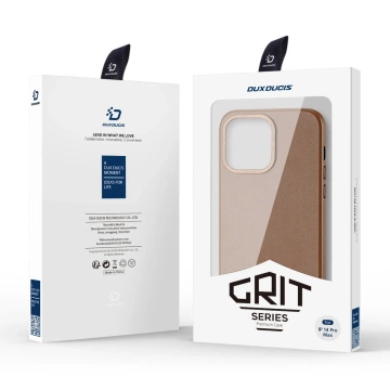 Etui Dux Ducis Grit skórzane do iPhone 14 Pro Max elegancki pokrowiec ze sztucznej skóry (kompatybilne z MagSafe) brązowy